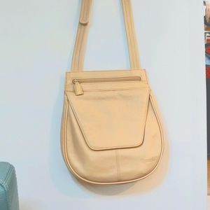 Tagnanello Butter Cream Leather Crossbody Envelope Purse